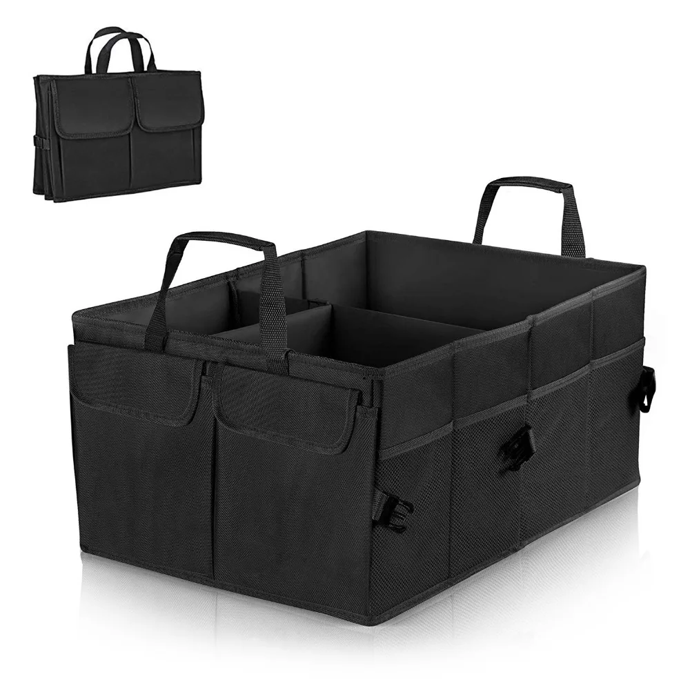 

Foldable Car Trunk Organizer with handles Black Heavy Duty Collapsible Cargo Storage Container Multipurpose Portable Storage Bag