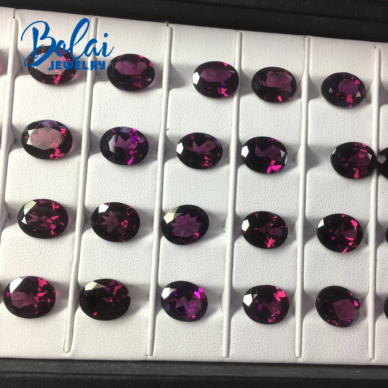 

bolaijewelry,100% Natural purple Brazil rhodolite oval 9*11mm 4.05ct real loose gemstone for jewelry