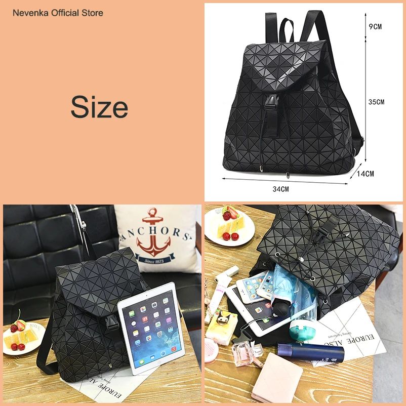Nevenka Diamond Lattice Backpack Women Backpack Leather Creative Geometric Backpacks Drawstring Backpacks for Teenager Girl 20180