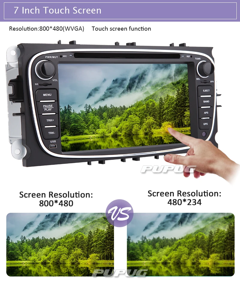 Discount 7018B 2 Din Quad Core Car DVD gps navigator Player For Ford Focus Android 5.1 GPS Navigation Radio 3G WIFI AUX Multimedia Audio 5