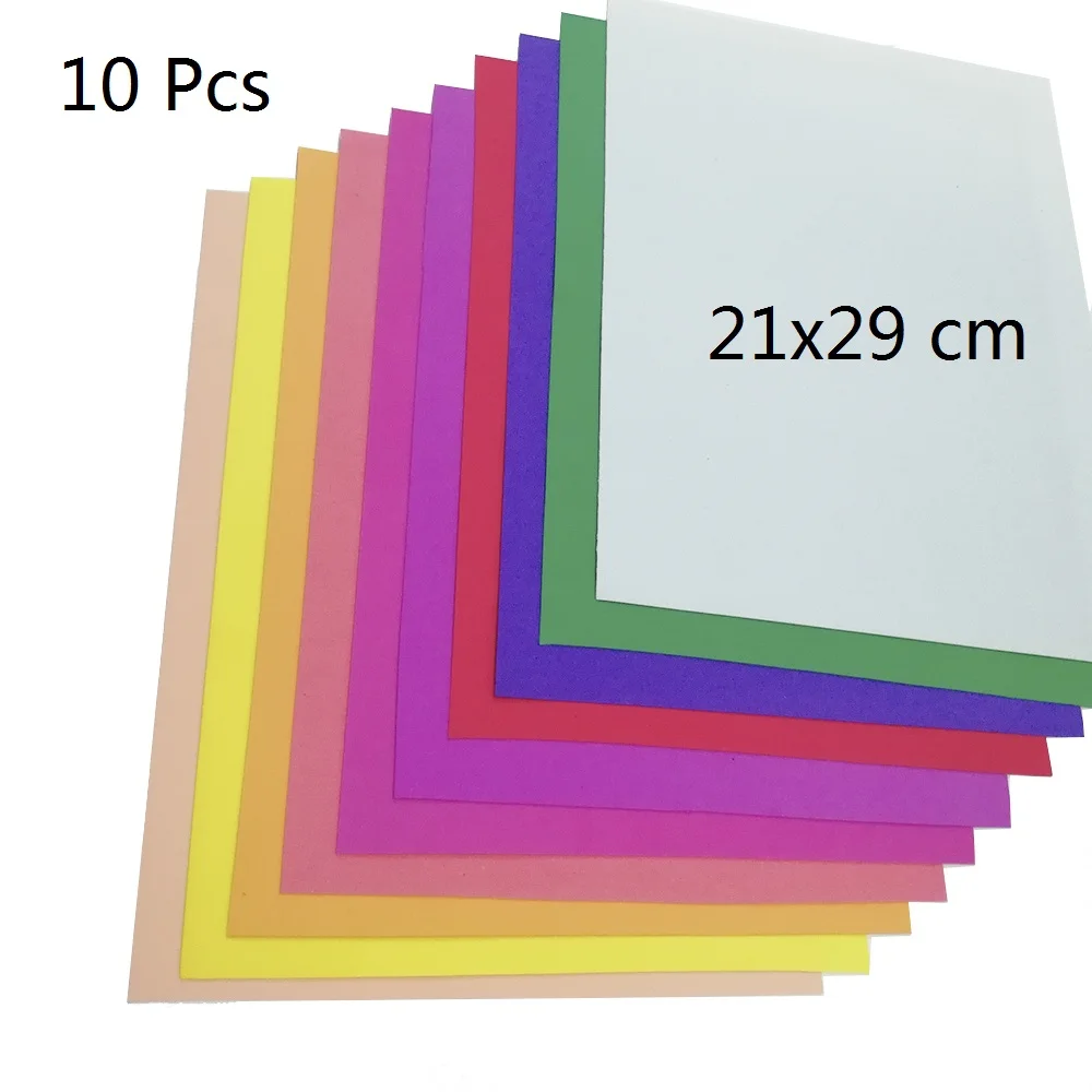 10 Sheets Foamiran Sponge Paper 21 x 29 cm Handmade EVA Craft Paper DIY Foam Paper Flower Prop Party Weedding Decoration