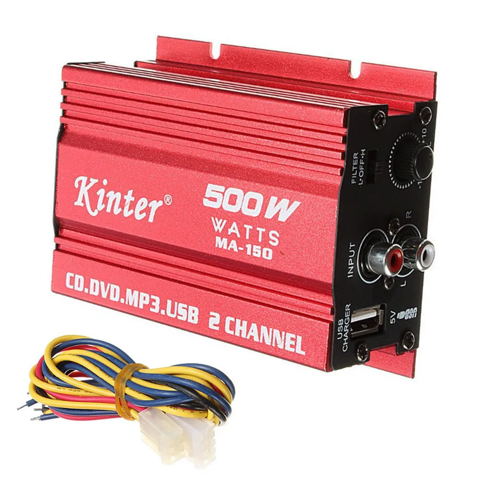 500W Mini Hi Fi 2 Channel font b Car b font Auto Motorcycle Home Audio Stereo