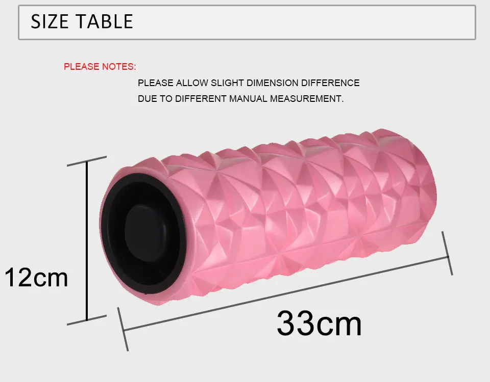 Ролик для йоги, пенный ролик, тренировочный ролик для фитнеса, глубокий массажный ролик для массажа, Пилатес, бодибилдинг, массажер для спины 33*12 см