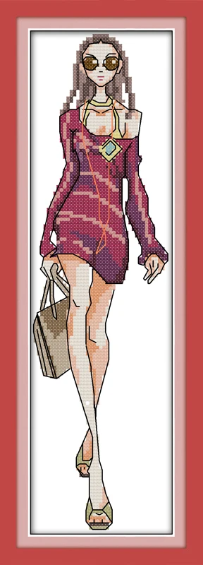 

Fashion Show(5) Cartoon Needlework,DMC Cross stitch,Sets Embroidery kits, Printed Patterns Counted Cross-Stitching,DIY Handmade