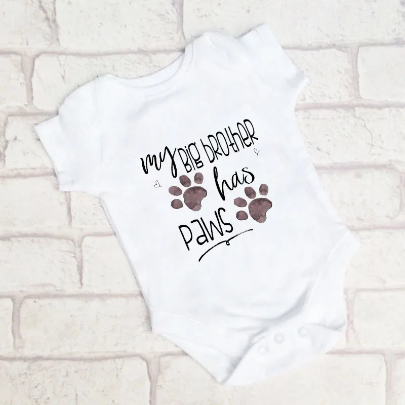Shirerty Dog Paws Onesie Cotton Newborn Baby Boy Girl Romper Funny