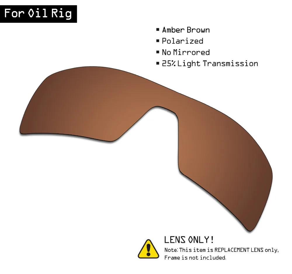 SmartVLT Polarized Sunglasses Replacement Lenses for Oakley Oil Rig - Amber Brown