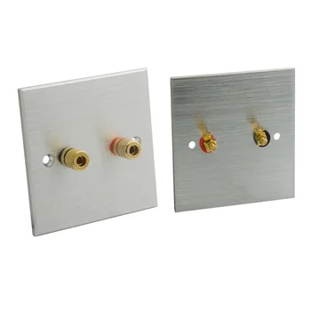 

2Pcs Aluminum 2 ports speaker banana Sound Box Wall Plate Socket