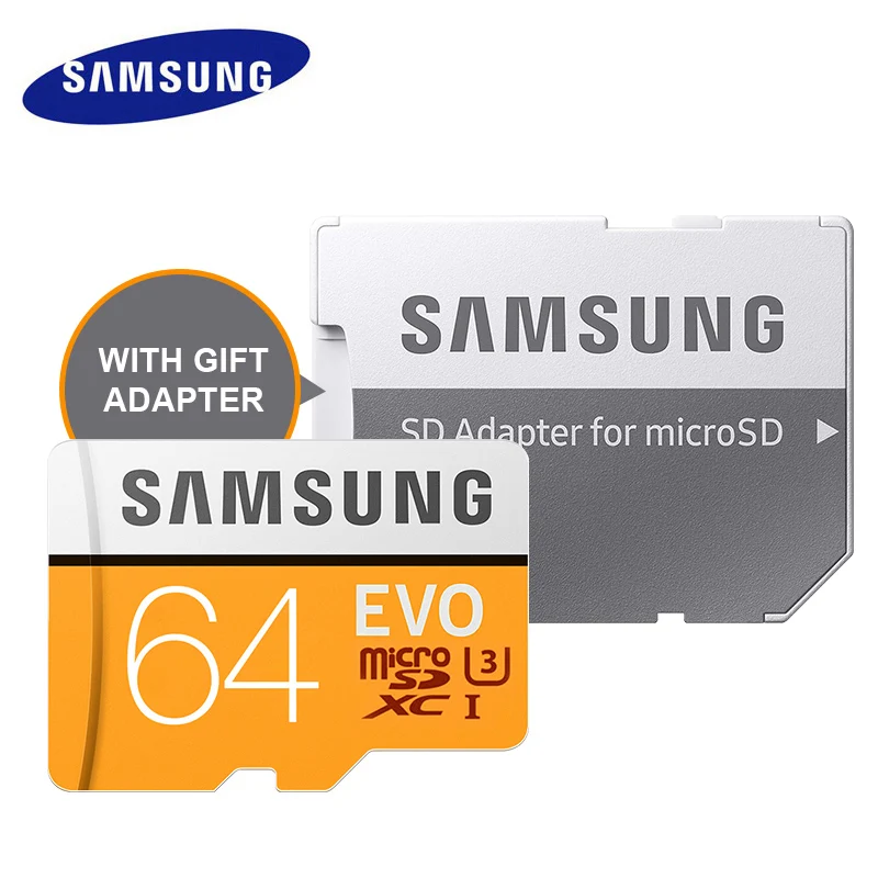 SAMSUNG 32 GB Micro SD EVO Plus 64 GB карта памяти Class 10 128 GB micro SDXC U3 UHS-I 256 GB TF карты 4 K HD для смартфонов Tablet - Емкость: 64GB Yellow