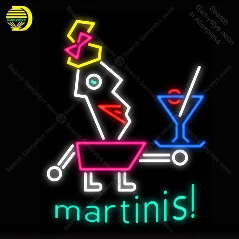 Neon Sign for Martinis Light Bulb sign Beer Bar club Game room handcraft glass tube light Decor lamps sale | Лампы и освещение