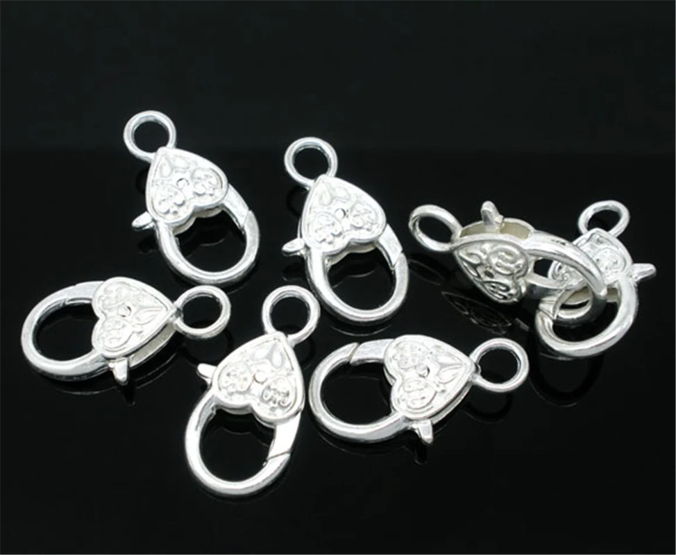 DoreenBeads 10 сердечко серебряного цвета формы Омаров застежками 25x13 мм (B06358) yiwu|lobster