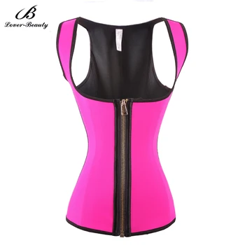 

Lover Beauty Sexy Waist Trainer Body Shaper And Pink Latex Steel Boned Waist Cincher Zipper Closure Weight Loss Shapewear-B