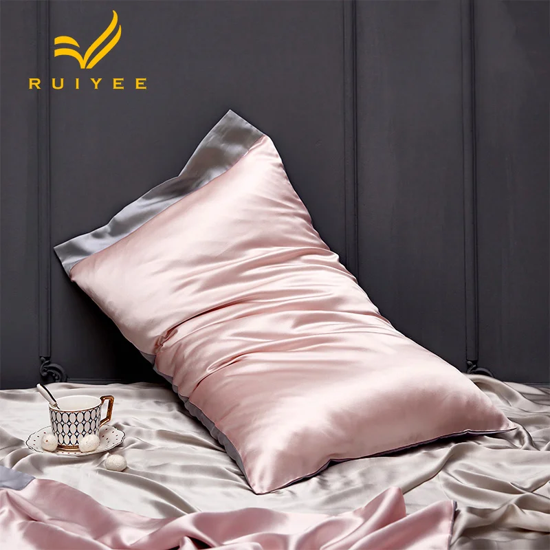 

16m/m Silk pillowcase A/B side Tencel & silk Pillowcase RUIYEE brand Satin Pillow Cover 100% pure mulberry Silk Pillow case