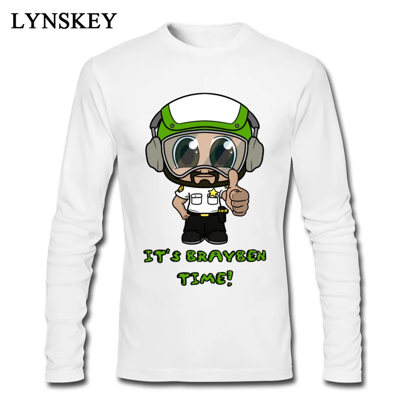 Fashionable Summer Long Sleeve Tops T Shirt Its Brayben Time Summer Fall Crewneck 100% Cotton Mens T-shirts Summer Clothing Shirt Its Brayben Time white