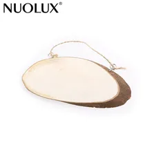 NUOLUX овальные деревянные доски с 2 крючками и веревкой для вечерние украшения на свадьбу, день рождения(цвет дерева