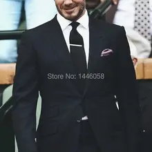 Брендовые мужские костюмы с 2 пуговицами, заостренный лацкан, черные мужские свадебные смокинги для жениха, костюмы Лучший мужской костюм(пиджак+ брюки+ галстук