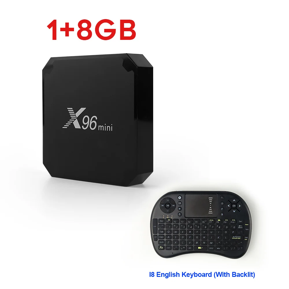 X96 Мини Android 7,1 2+ 16G/1+ 8G ТВ коробка Amlogic S905W Четырехъядерный 4K 100M LAN Поддержка 2,4 ГГц wifi H.265 декодер Android X96Mini Box - Цвет: 18X96Mini i8 English