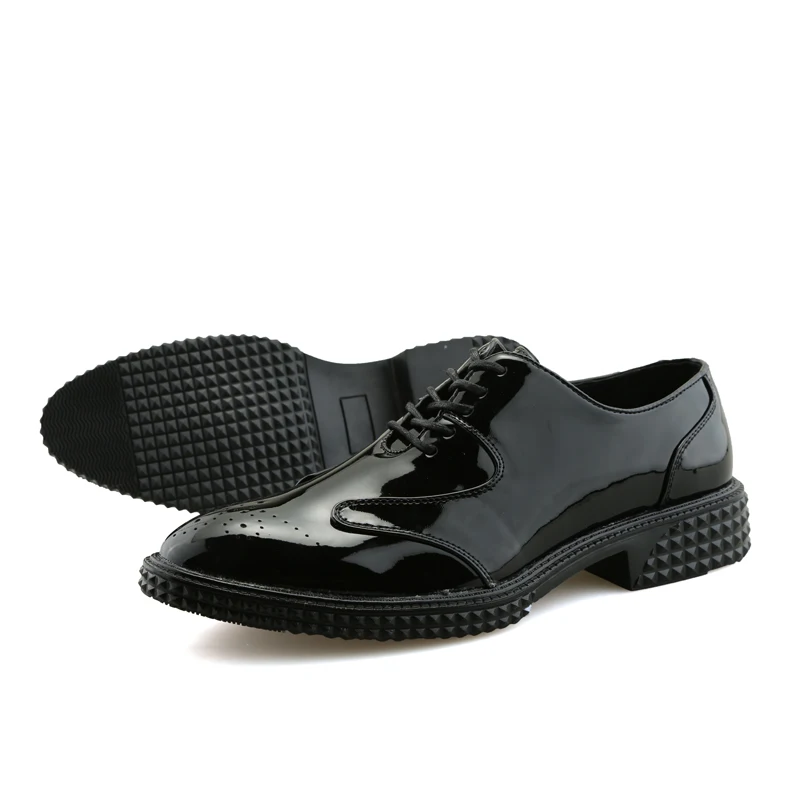 designer italian leather formal shoes men mixed colors footwear ballroom camouflage patent leather brogue oxford shoes for men (6)