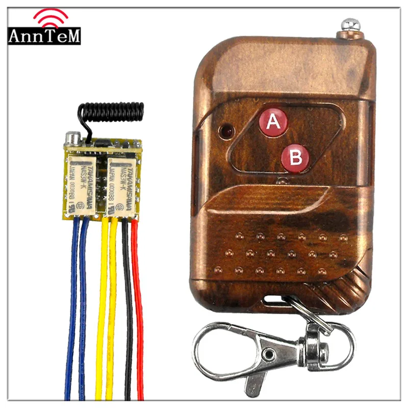 

Anntem brand RF mini 2 relay 433mhz wireless remote control switch 12v DC 3.7V to 24V Receiver Learning Controller NO NC COM