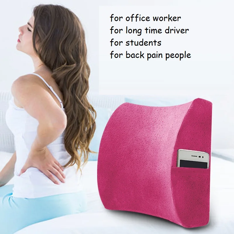 

Memory Foam Lower Back Pillow Curved Design for Ergonomics Reduce Waist Pressure Back Pain