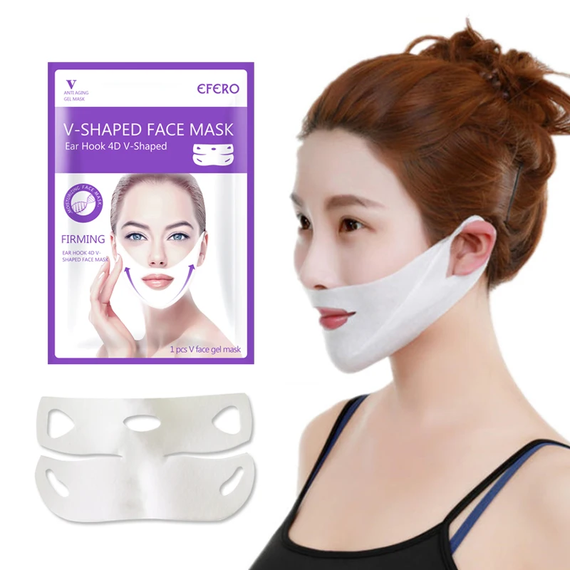 

1pcs 4D V Shape Mask Lifting Face Mask Tension Firming Thin Cheek Anti Wrinkles Double Chin Slim Mask Hanging Ear Face Care Tool