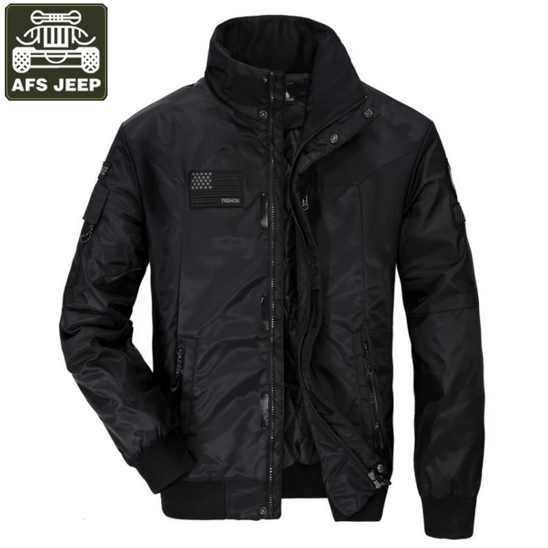 

AFS JEEP Brand 2018 New Military Jacket Men Bomber Jackets Coat Solid Stand Collar Mens Autumn Jacket Jaqueta Masculina M-3XL