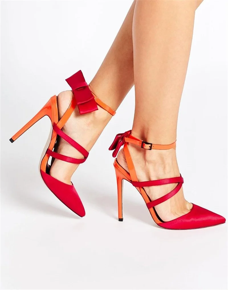 Sexy red bowknot sandals