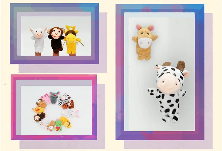 6 шт случайные милые животные пальчиковые плюшевые игрушки кукла Интерактивные Интеллектуальные игрушки подарок для детей 6*8 см
