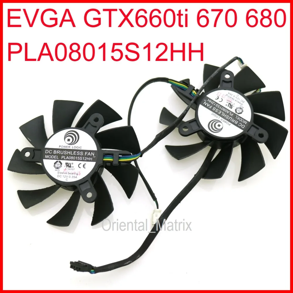 Охлаждающий вентилятор для видеокарты EVGA GTX660ti GTX670 GTX680, 4 контакта, 12 В, 0,35 А, 75 мм, 42*42*42 мм, 4 провода, бесплатная доставка