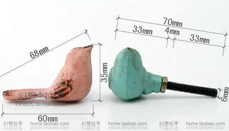 60*35 мм железная птица Континентальная ретро ручка для шкафа антикварная фурнитура дверная ручка пасторальные ручки для ящика