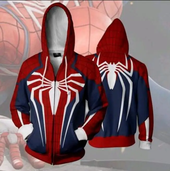 YFFUSHI 2019 Cool 3d Hoodie Men Cosplay Jacket Men Sweatshirts Men Funny Hooded Zipper Hoodies Spiderman 3d Print Coat 5XL