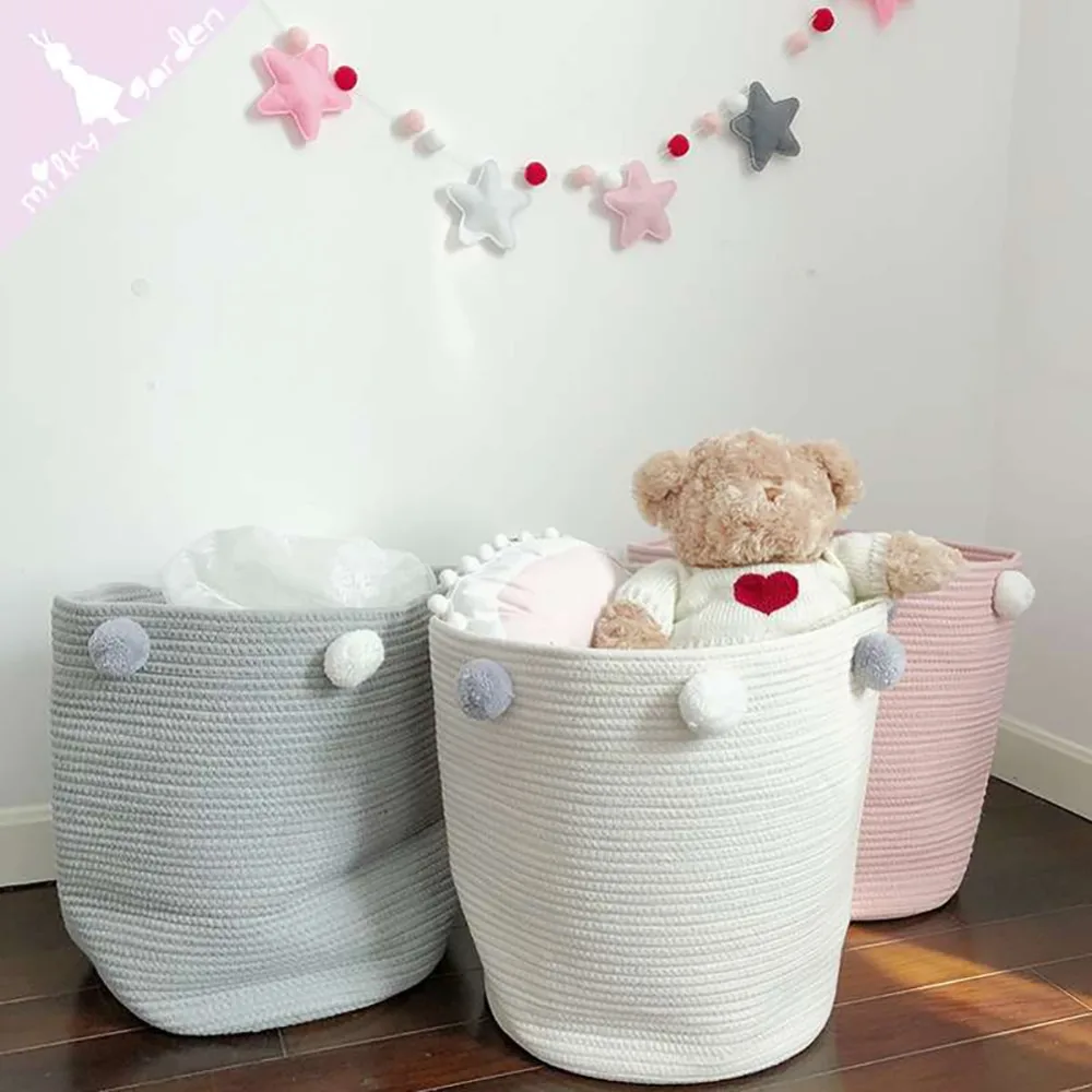 

NEW Foldable Storage Basket Laundry Basket Toys Storage Basket Double-clamped Handle Firm Durable Decorating Child Room