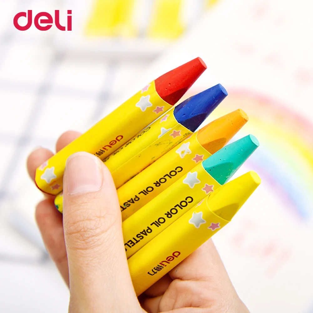 Deli детская масляная пастель Crayon 48 цветов безопасная Нетоксичная кисть для детского сада цветная ручка студенческий набор для художественной живописи