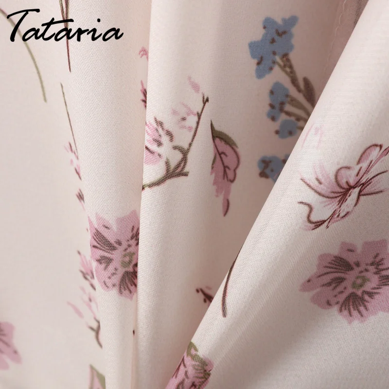 Женская шифоновая блузка с цветочным принтом Tataria Элегантная без рукавов