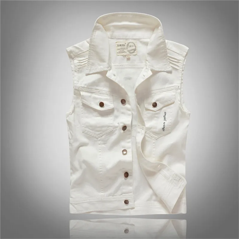 white denim vest mens