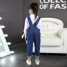 Джинсовые комбинезоны для девочек; детская одежда; сезон весна; коллекция года; джинсовый комбинезон для девочек; модные детские комбинезоны для подростков; штаны для девочек; наивысшего качества