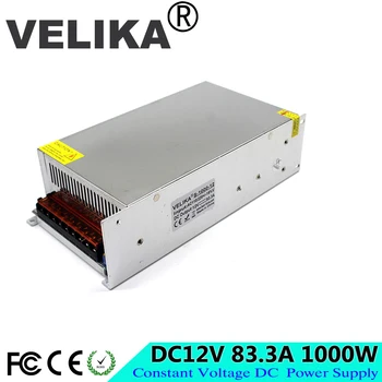 

AC110 220V to DC 12V Voltage Transformer 83.3A 1000W Switching Switch Power Supply For Led Strip Lamp Lighting CNC CCTV Motor