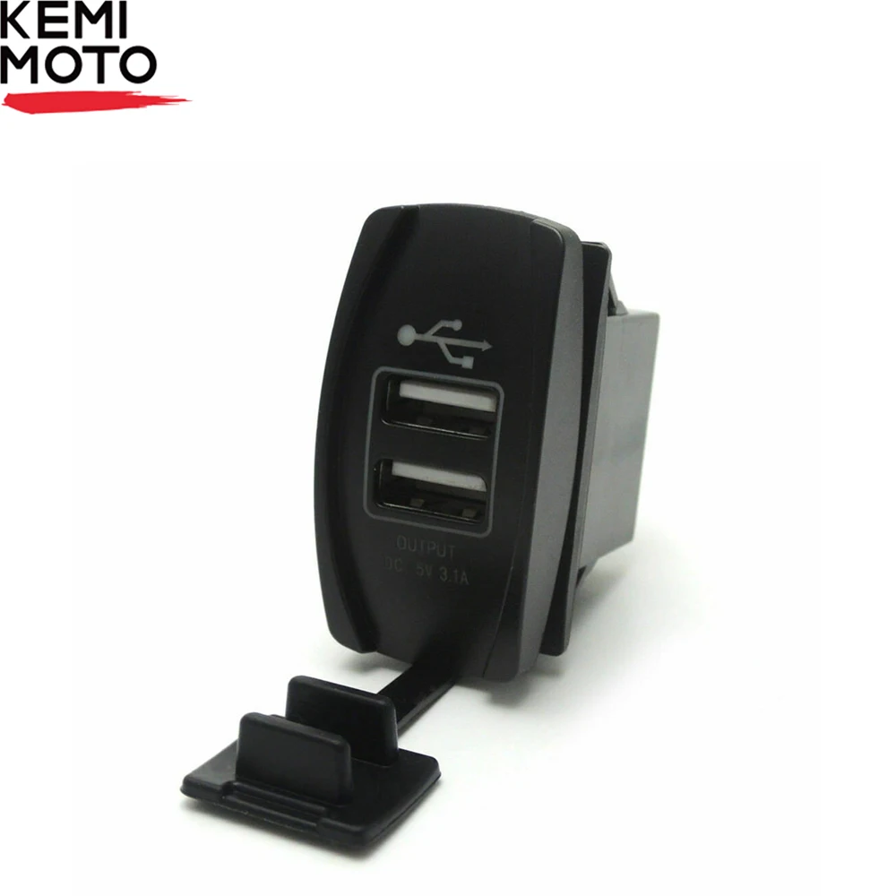 

KEMIMOTO ATV 12V-24V USB Charger Backlit Rocker Switch Motorcycle Charging for John Deer for Can am for Polaris RZR 900 800 1000
