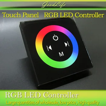 

TM08 wall washer,DC12V -24V, 3 channel White glass Touch panel RGB full color led controller for led strip/lamp
