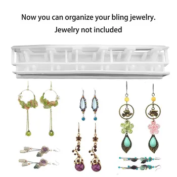 

GENBOLI 3pcs/set Jewelry Organizer Holder Packaging Set Earring Necklace Sticky Hanger Hooks Display Jewellery Rack Wall Stand