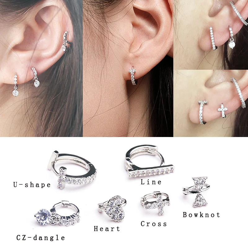 

Sellsets New Fashion 1 Piece Elegant Cubic Zirconia Tragus Daith Rook Cartilage Hoop Piercing Jewelry