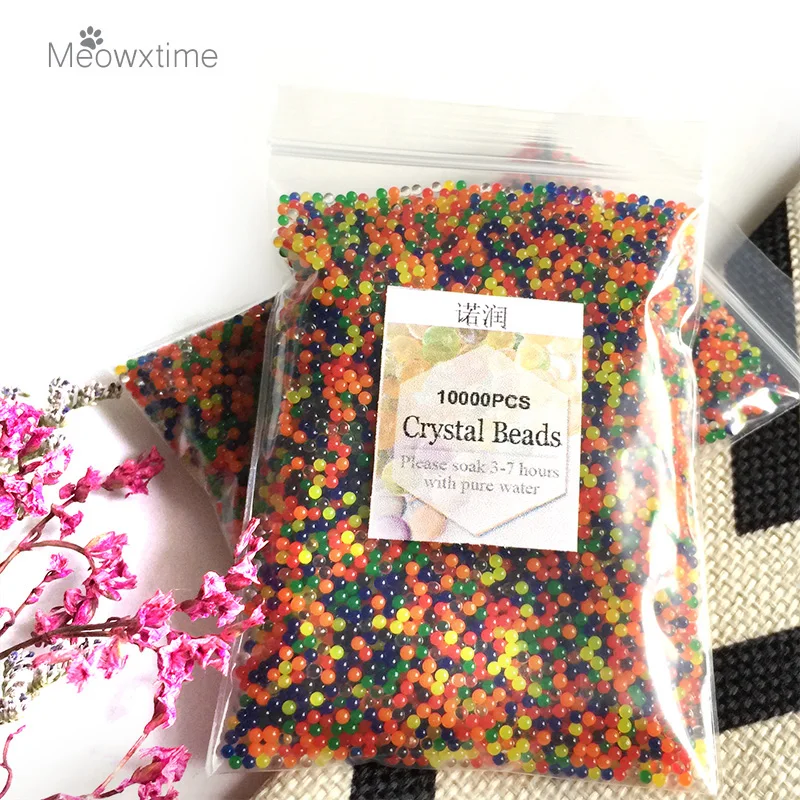 

10000PCS/Bag Home Decor Pearl Shaped Crystal Soil Water Beads Bio Gel Ball For Flower/Weeding Mud Grow Magic Jelly Balls