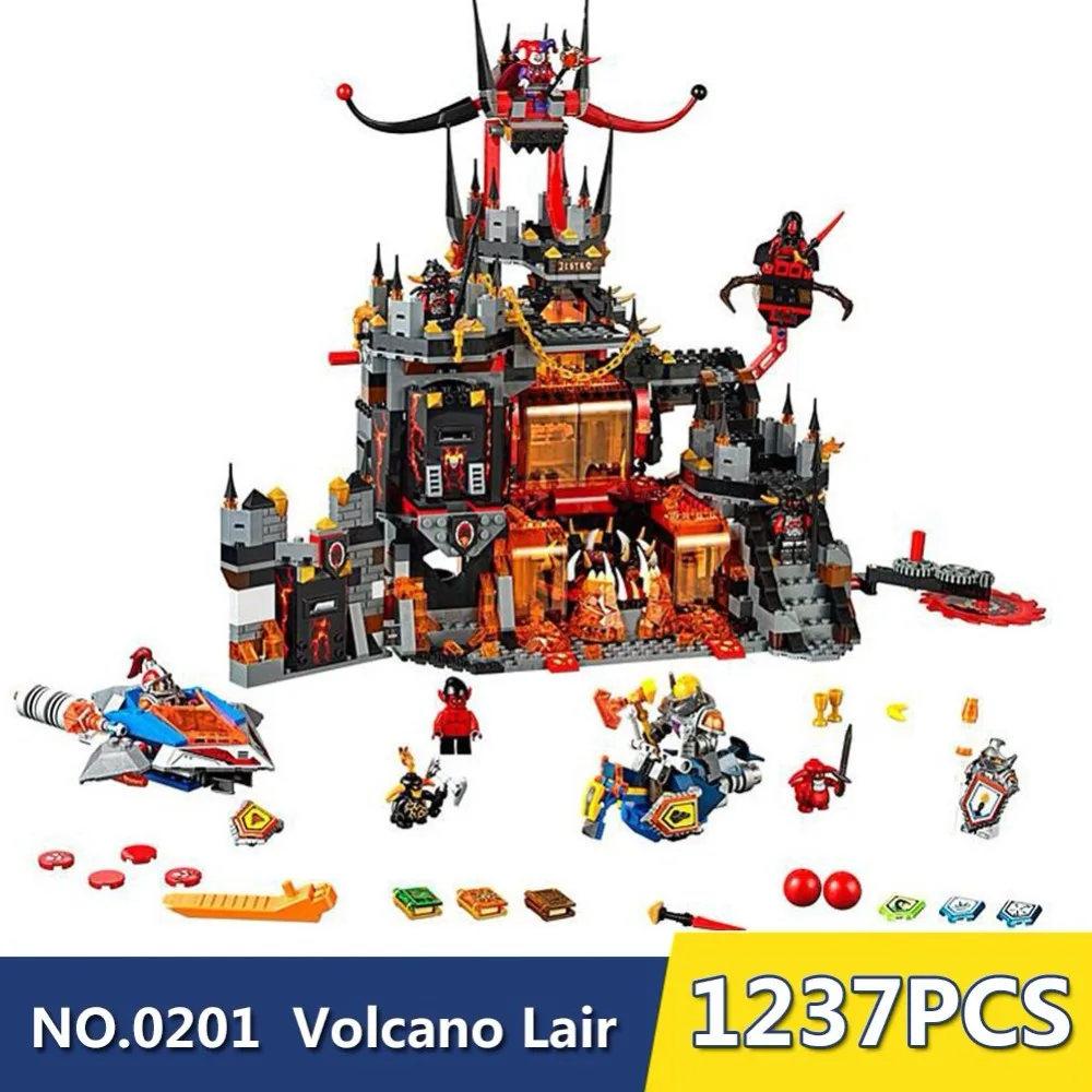 

Compatible with Legoe 70323 nexoe knights Bela 10521 1237Pcs Jestro Volcano Lair Figure building blocks bricks toys for children