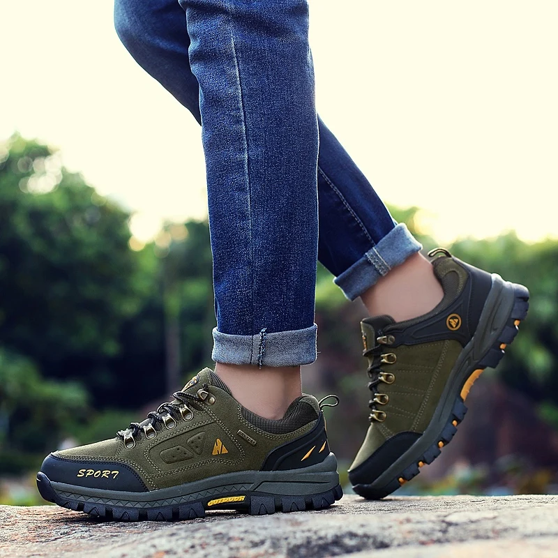 Classtic Style Men's Hiking Boots Outdoor Waterproof Hunting Shoes Male Antiskid Outsole botas trekking mujer Mountain Sneakers