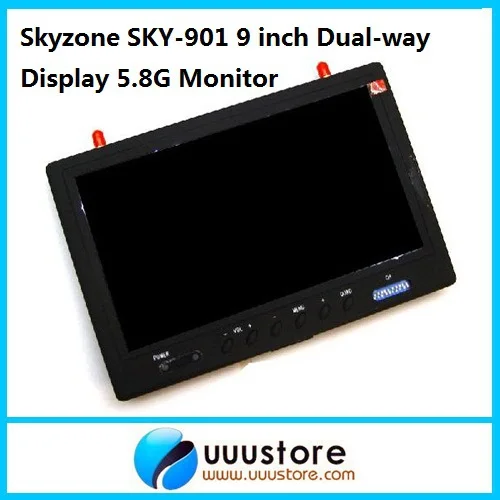 SkyZone Sky 901 Boscam RC901 9 FPV PIP 2CH QUAD LCD Screen Monitor Build in 5