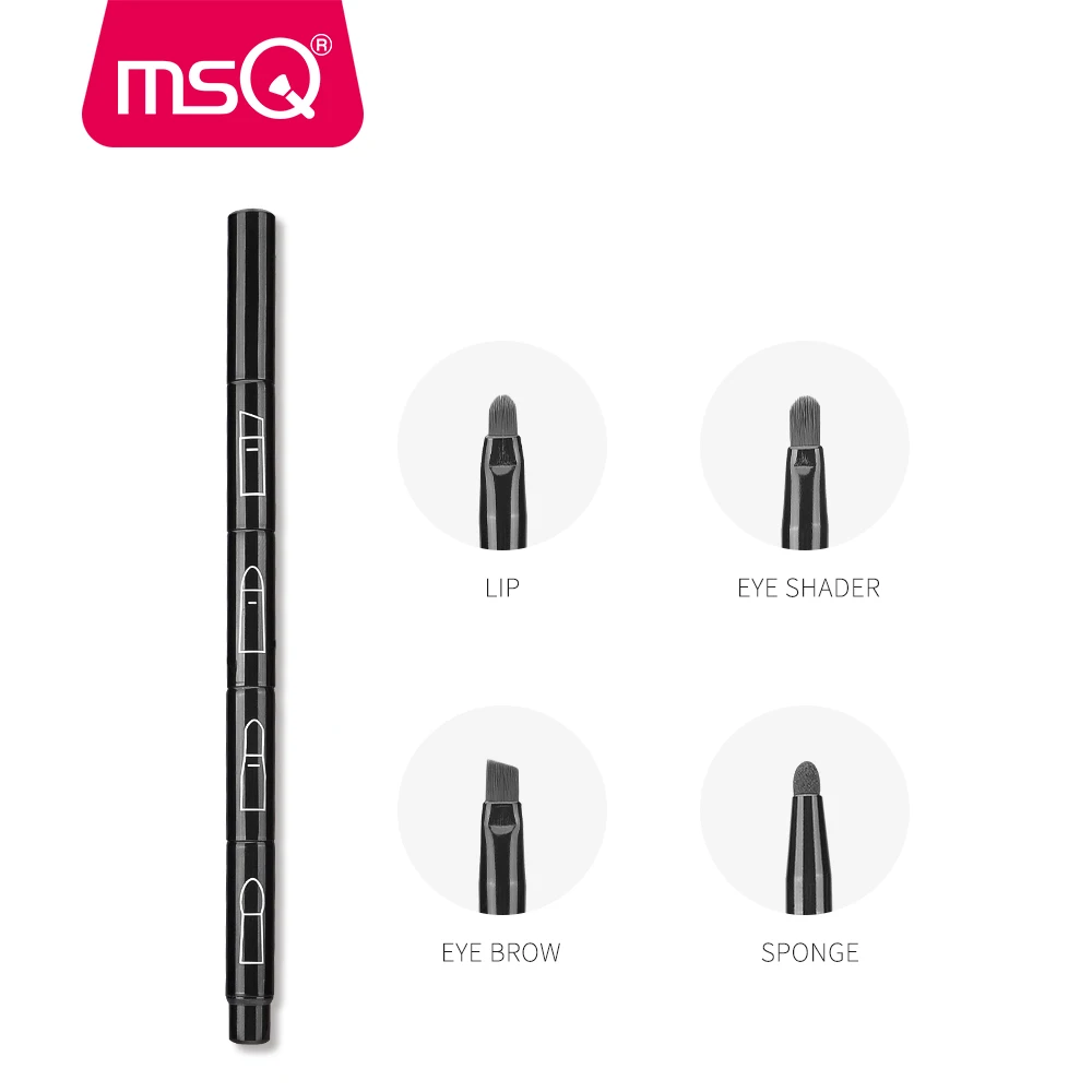 

MSQ Four in One Single Makeup Brush for Eyeshader Eyebrow Lip and Sponge Makeup Tools