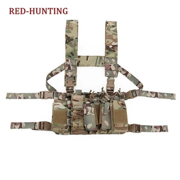 

Multicam Sand Black Army Green Chest Rig Tactical Vest with Multi-pockets for EDC Tools Outdoor Hunting Shooting Gear Vest