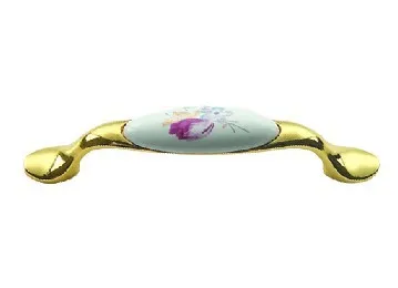 Pastoral pink roses ceramic handle wardrobe cupboard door drawer handles South Korea wind shoe 1136 series