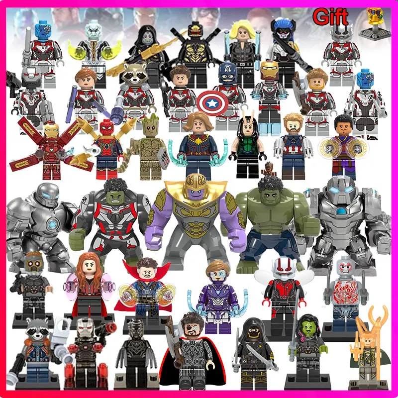 Billig 41 teile los Super Heroes Building Block lEGOED Marvel Avengers 4 Schwarz Witwe Thor Kapitän falcon Iron Man tony stark Thanos spielzeug