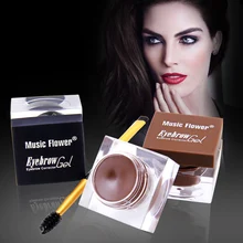 Music Flower Многофункциональный бровей Набор для макияжа глаз гель для бровей и подводка-гель для глаз и тушь для ресниц с двумя концами, придающая форму щеточка карандаш-подводка для глаз