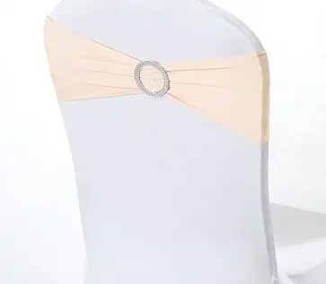 100 шт./лот, лента для стула, спандекс, 15X35 см, эластичная лайкра, чехол для стула, пояс, бант, кольцо с бриллиантами для свадебной вечеринки - Color: champion